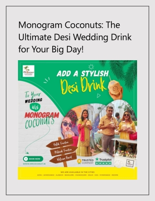 Monogram Coconuts The Ultimate Desi Wedding Drink for Your Big Day