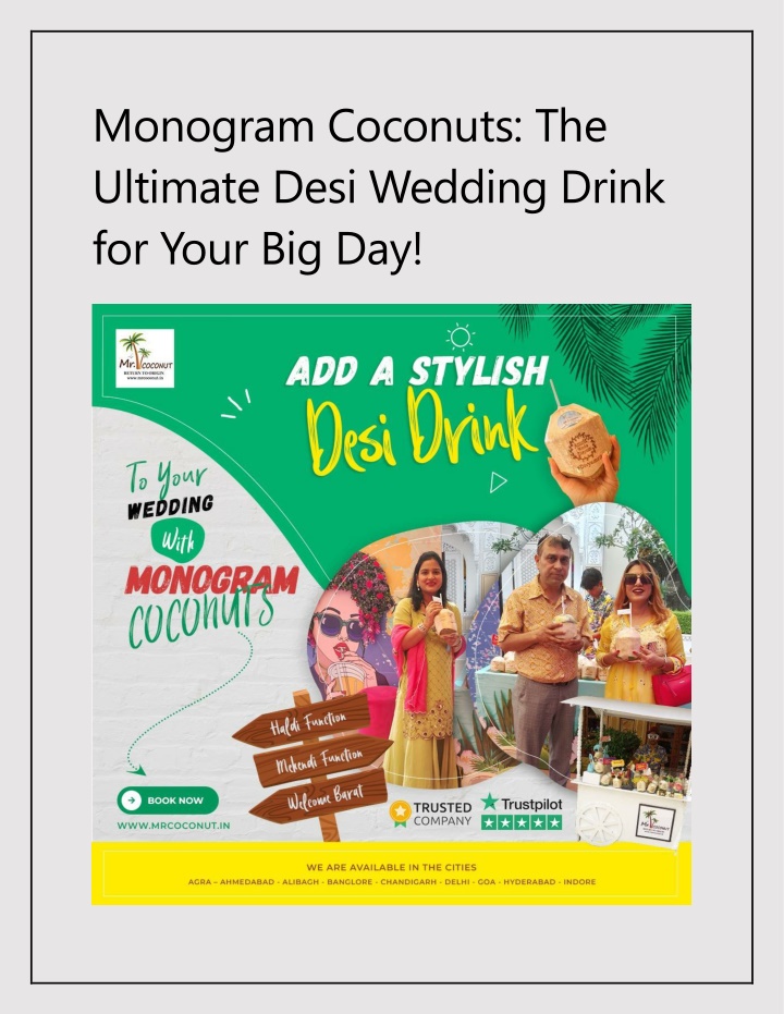 monogram coconuts the ultimate desi wedding drink