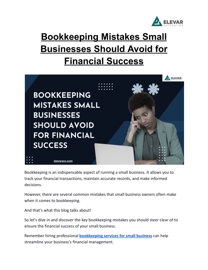 bookkeeping mistakes small businesses should