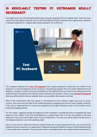 is regularly testing pc keyboards really