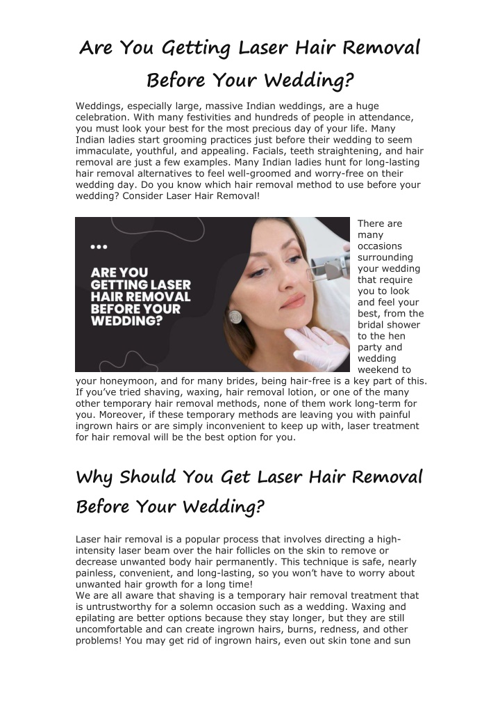 are you getting laser hair removal before your