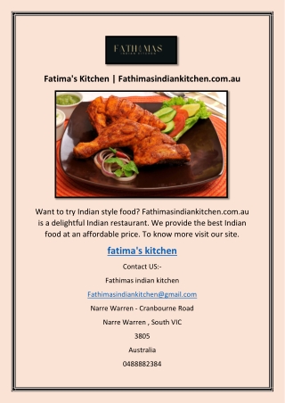 Fatima's Kitchen | Fathimasindiankitchen.com.au