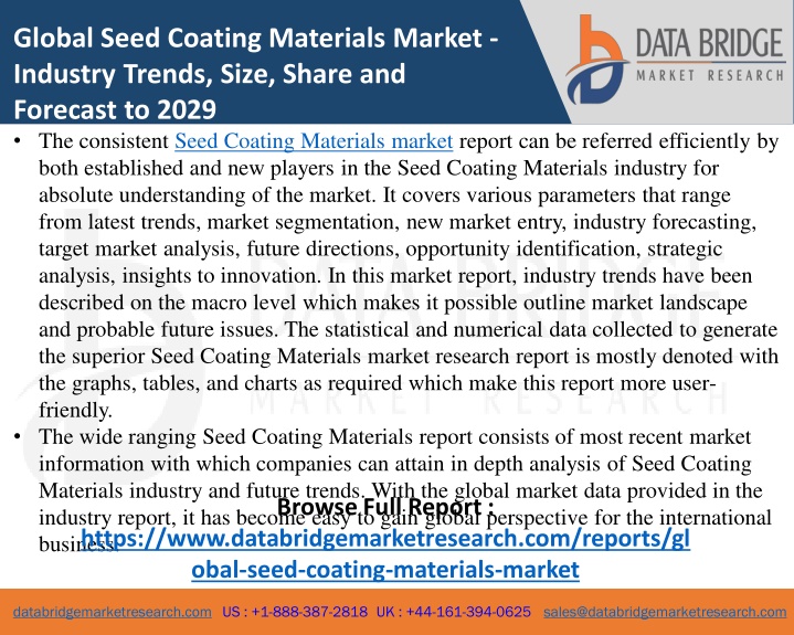 global seed coating materials market industry