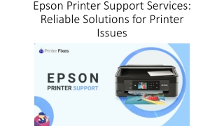 Epson Printer Support Services