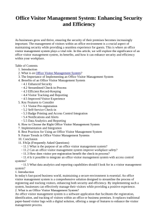 office visitor management system enhancing