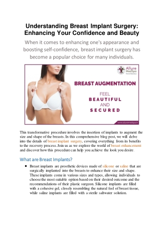 Understanding Breast Implant Surgery: Enhancing Your Confidence and Beauty