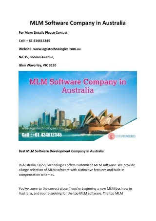 MLM Software Company in Australia