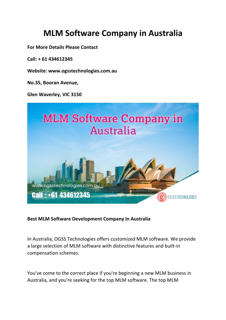 mlm software company in australia