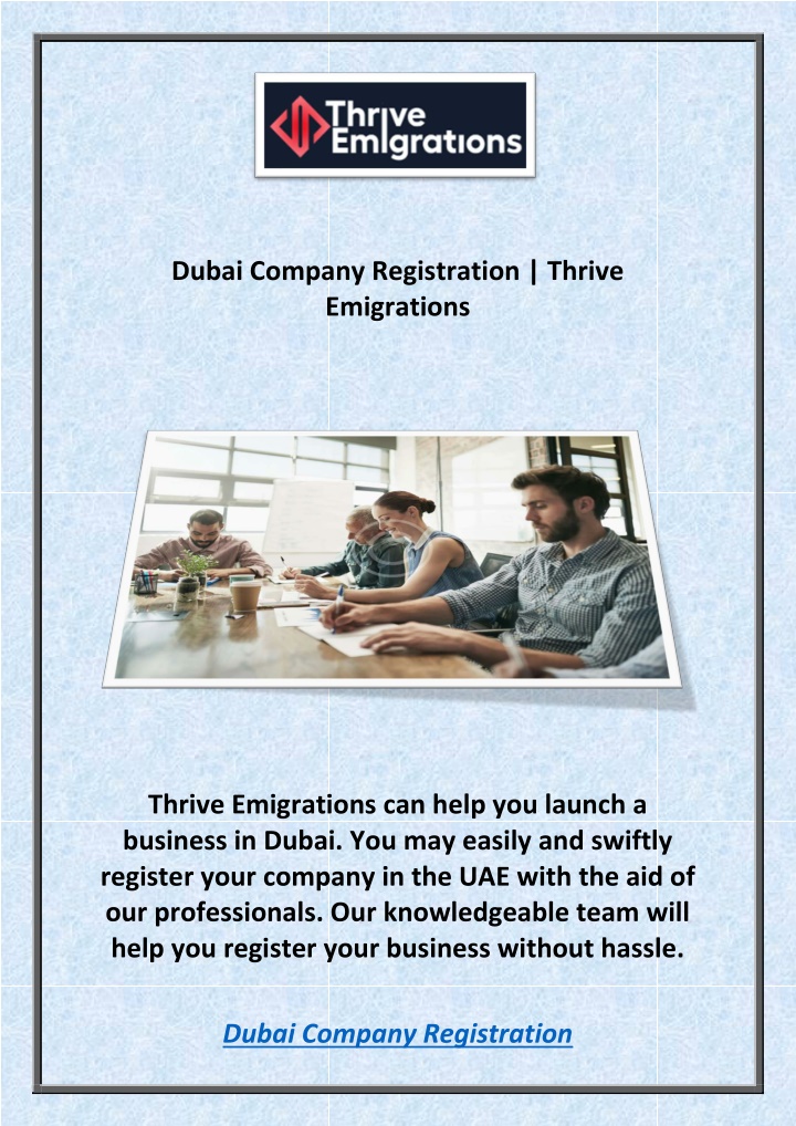 dubai company registration thrive emigrations