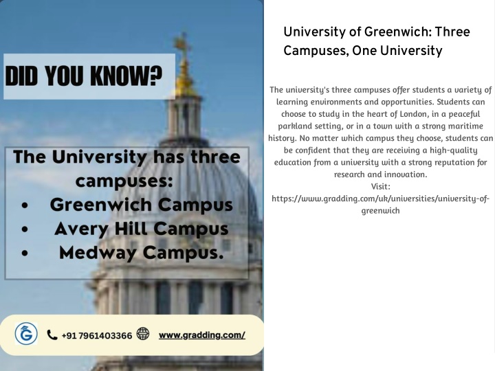 university of greenwich three campuses