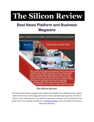 Best News Platform and Business magazine-TheSiliconReview