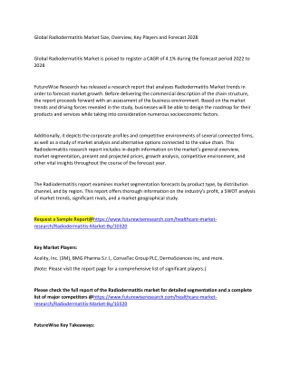 global radiodermatitis market size overview