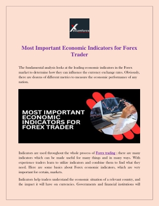 Most Important Economic Indicators for Forex Trader
