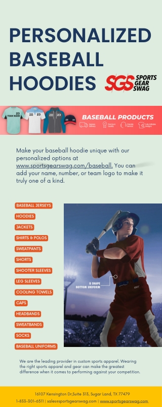 Personalized Baseball Hoodies - www.sportsgearswag.com