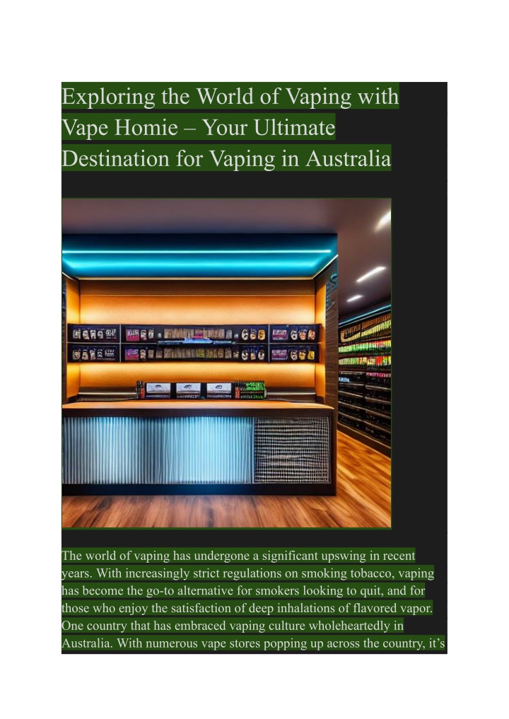 exploring the world of vaping with vape homie