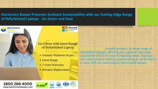 Electronics Bazaar | Refurbished Laptops - Go Green and Save!