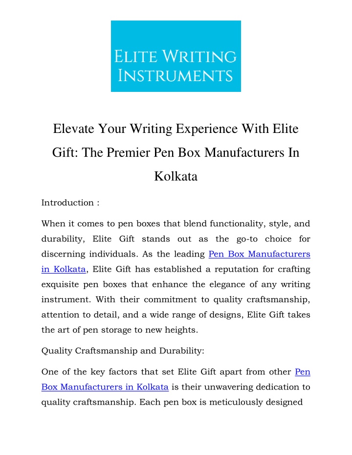 elevate your writing experience with elite