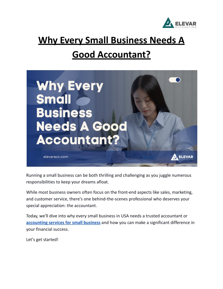 why every small business needs a good accountant