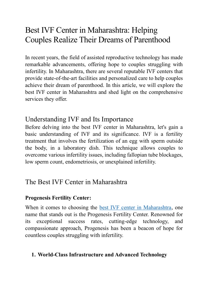 best ivf center in maharashtra helping couples