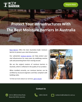 Protect Your Infrastructures With The Best Moisture Barriers In Australia