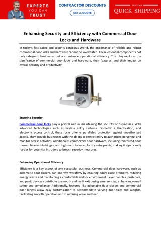 enhancing security and efficiency with commercial