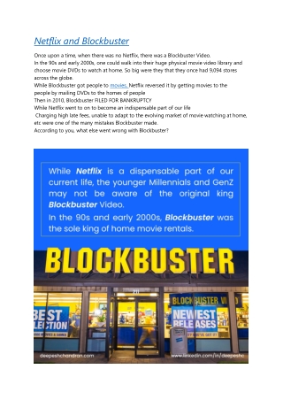 Netflix and Blockbuster