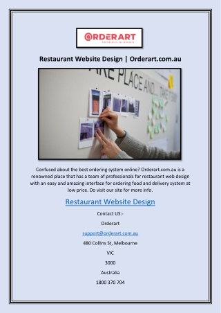 Restaurant Website Design | Orderart.com.au