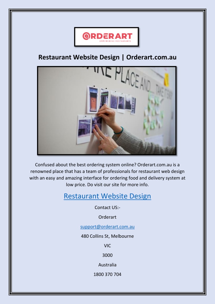 restaurant website design orderart com au