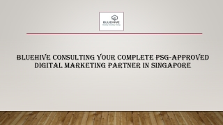 Bluehive Consulting Your Complete PSG Approved Digital Marketing Partner in Singapore