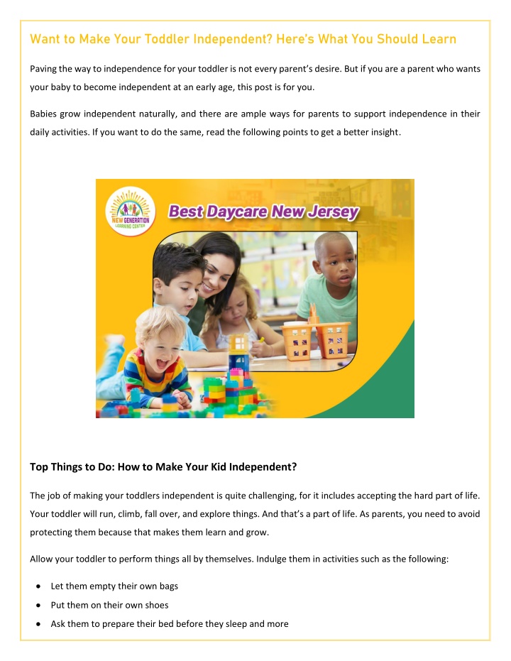 want to make your toddler independent here s what