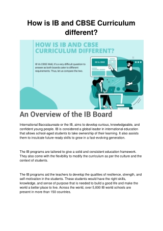 how is ib and cbse curriculum different