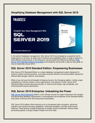 simplifying database management with sql server