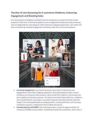 The Rise of Live Streaming for E-commerce Platforms- Enhancing Engagement and Boosting Sales (1)