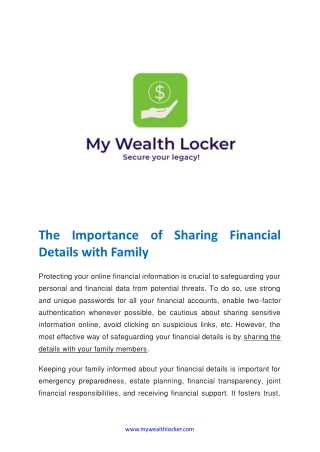 The Importance of Sharing Financial Details with Family