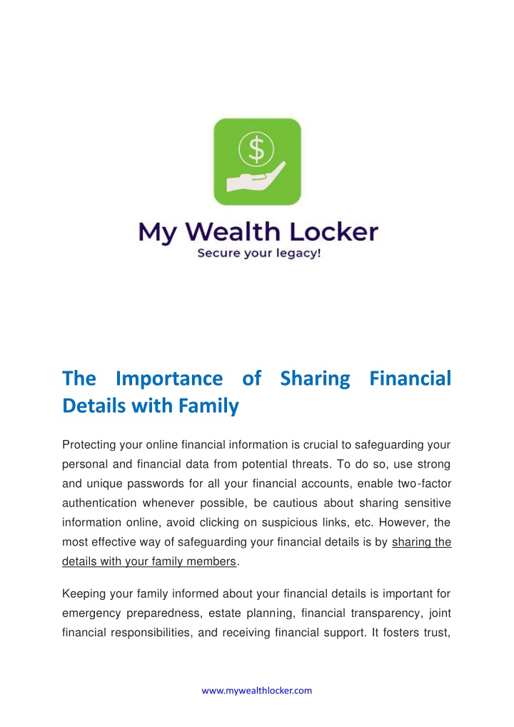 the importance of sharing financial details with