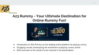 A23 Rummy - Your Ultimate Destination for Online Rummy Fun!