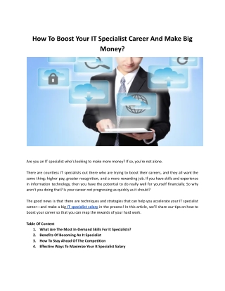 How to Boost Your IT Specialist Career and Make Big Money (1)