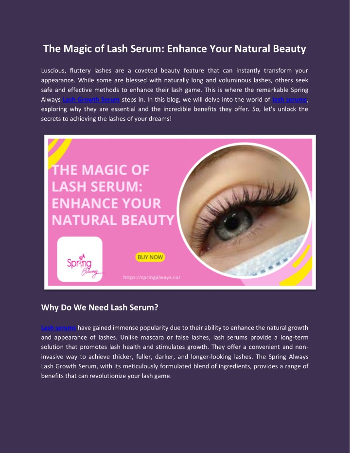 the magic of lash serum enhance your natural