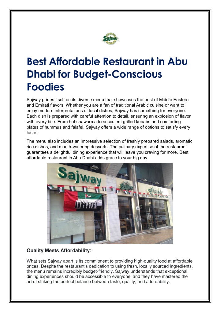 best affordable restaurant in abu dhabi