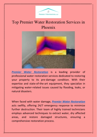 Top Premier Water Restoration Services in Phoenix