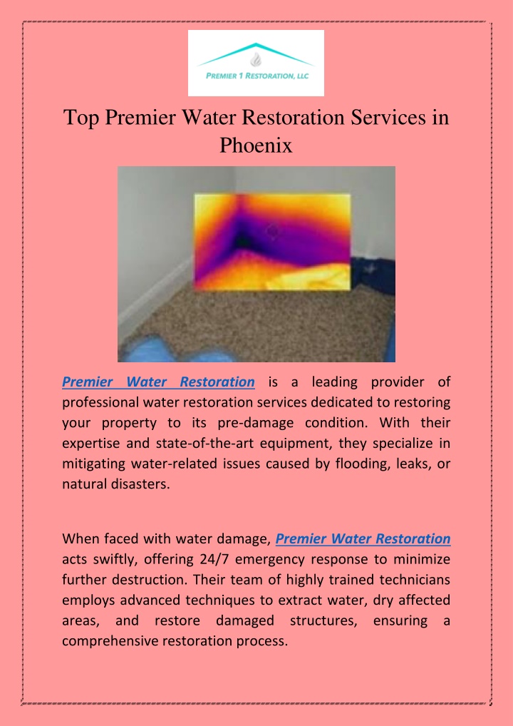 top premier water restoration services in phoenix