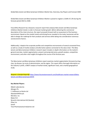 global beta lactam and beta lactamase inhibitors