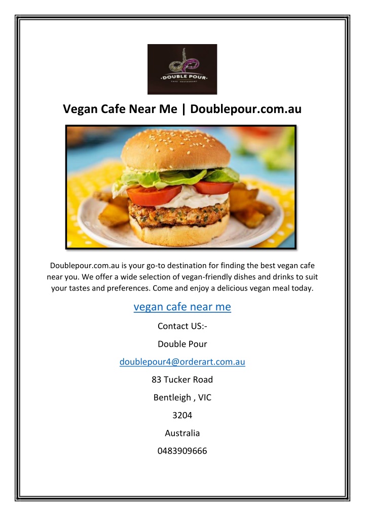 vegan cafe near me doublepour com au