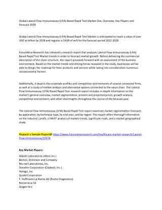 global lateral flow immunoassay lfia based rapid