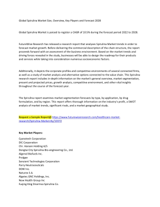 global spirulina market size overview key players