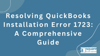 How to Fix QuickBooks Installation Error 1723?