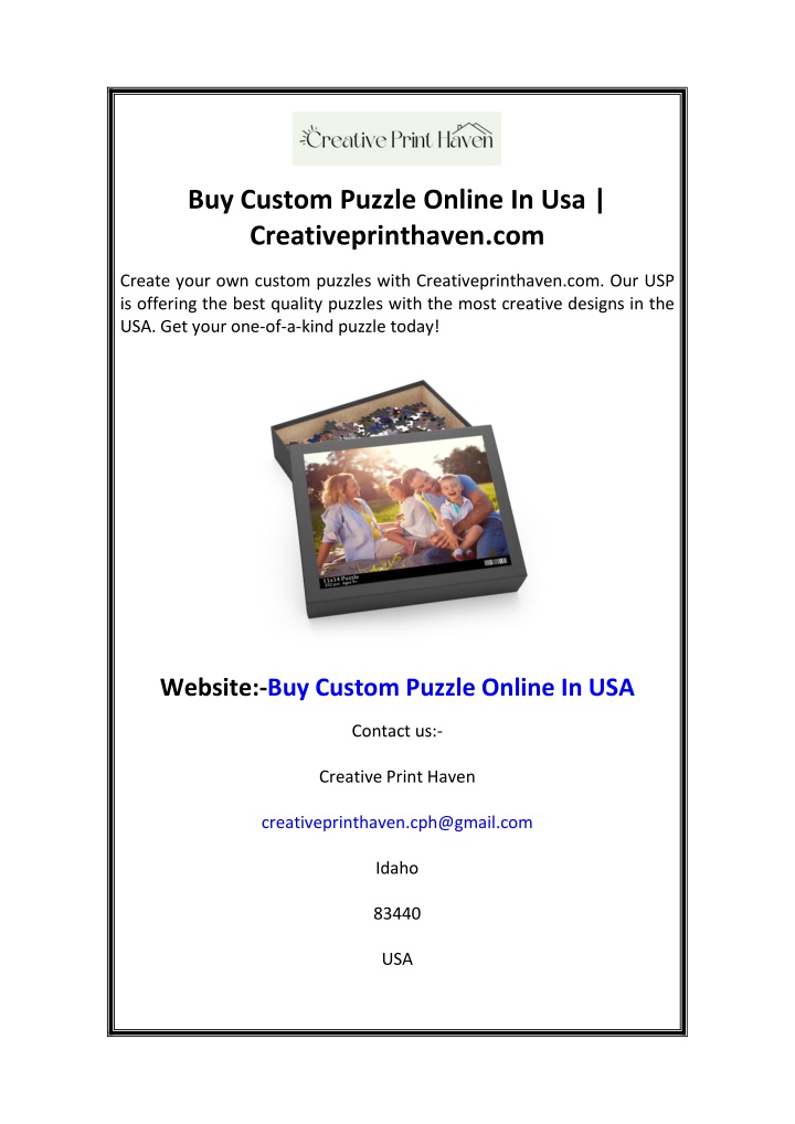 buy custom puzzle online