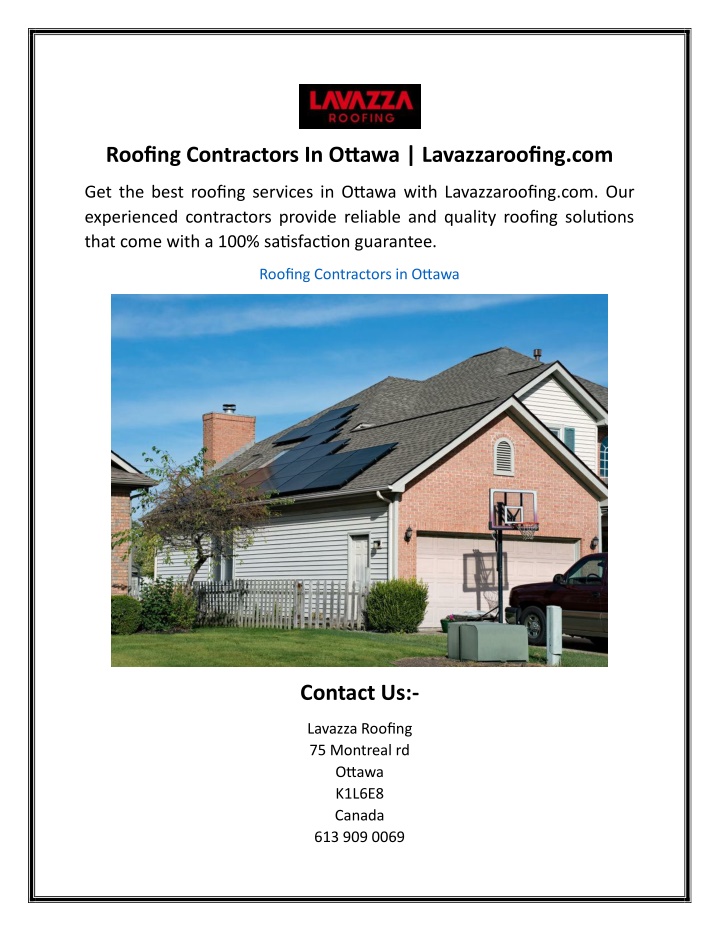 roofing contractors in ottawa lavazzaroofing com