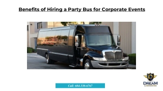 Benefits of Hiring a Party Bus for Corporate Events