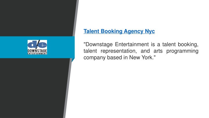 talent booking agency nyc downstage entertainment